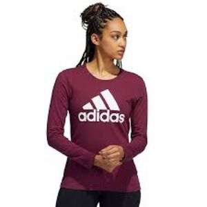 Adidas Burgundy Long Sleeve Tee